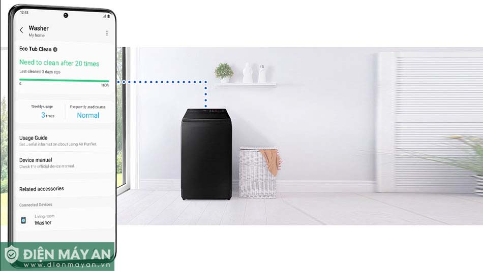 Máy Giặt Samsung Inverter 14kg WA14CG5886BDSV